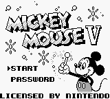 Mickey Mouse V (Japan) Title Screen